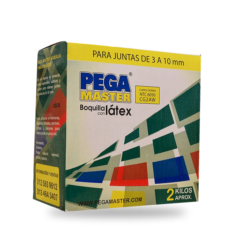 Caja de Boquilla fina con látex PEGAMASTER para juntas de 3 a 10 mm, 2 kg