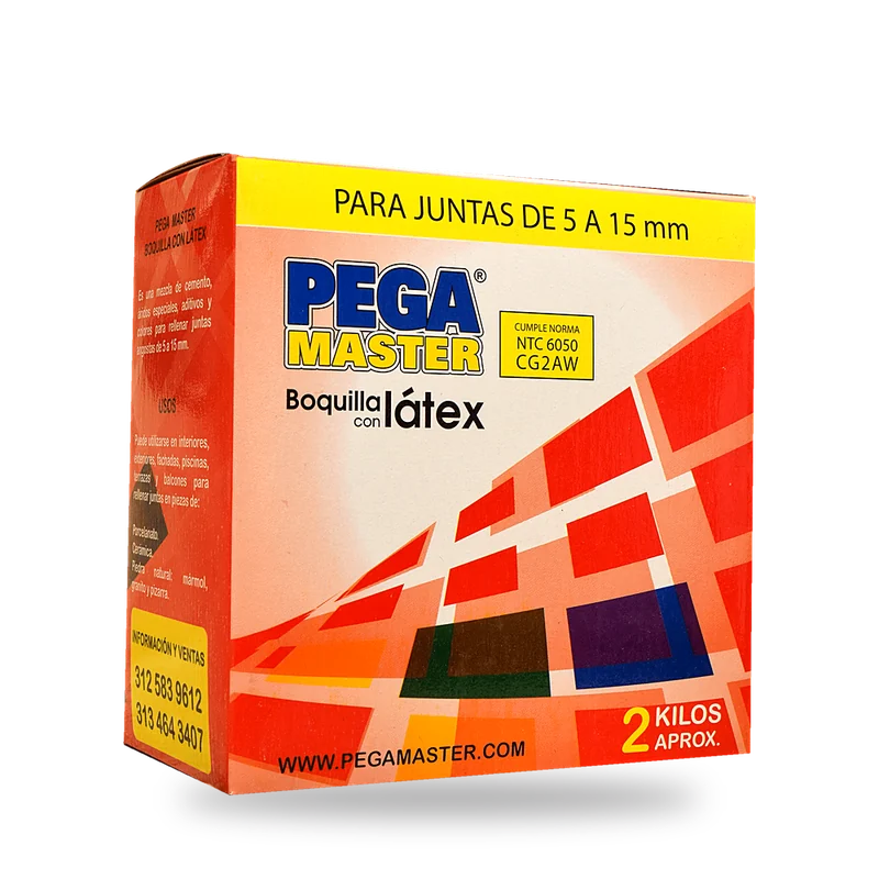 Caja de Boquilla normal con látex PEGAMASTER para juntas de 5 a 15 mm, 2 kg