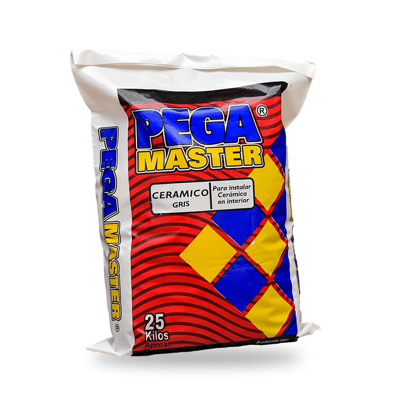 Pegante Cerámico PEGAMASTER 25 kg Bulto de pegante cerámico gris PEGAMASTER de 25 kg
